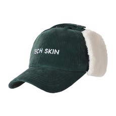 TECH SKIN 男士燈芯絨護耳高爾夫球帽, 綠色, 1個