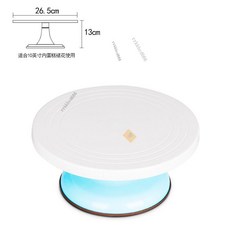 裱花轉臺蛋糕裱花臺套裝 家用專業旋轉轉盤 烘焙製作工具 陶藝轉盤 兒童陶藝 製陶工藝 泥塑手辦模型轉盤, 1個, 單軸承靜音（清新藍）