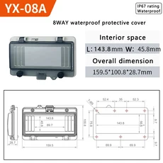 투명 IP67 방수 보호 윈도우 커버 회로차단기 스위치 전기 정션 패널, 11 PJ-08A, 1개