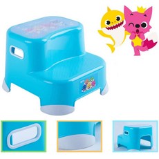 유아 핑크퐁 세면대 디딤대 2단 화장실 계단 발판 발받침대 아기, 블루
