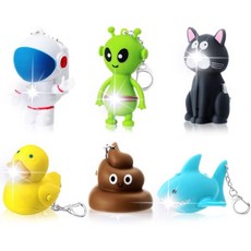 6개 간호사 동물 손전등 열쇠고리 소아 LED 고양이 외계 사자 개구리 우리 배지 릴 라이트 러블리, 뉴테이 6개 간호사 동물 손전등 열쇠고리 소아 LED