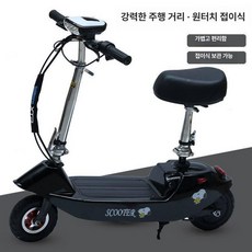 더패스터 전동킥보드 접이식 전동 두발 앉아서타는, 1개, 블랙, 24V 12A 헤어라인