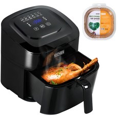 KICHEN 氣炸鍋 6L+烘培紙 L號 50入, 黑色, kc-39002