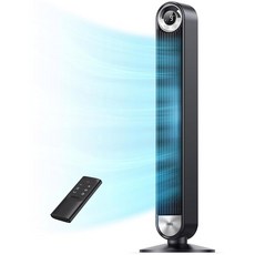 침실용 DREO 타워 DC 업그레이드된 초조용 S의 28피트 속도 20DB 선풍기 바닥, Black