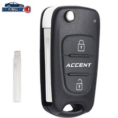 엑센트 자동차키 폴딩키케이스 3버튼 교체 DIY 수리 케이스 호환 갈이용 직각편측날, 1개