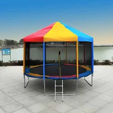 캐노피 옥외 대형 상업용 텐트 그늘막 점핑머신 보호 태양, 5. 4.28m 트램폴린+천장(무지개)