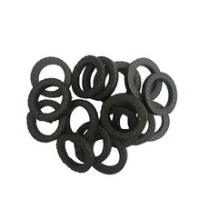 10개 PTFE 그래파이트 밸브 패킹 링 펌프 샤프트 가랜드 씰링 고온용 외경 37mm x 내경 21mm 두께 8mm, OD58*ID38*10mmT