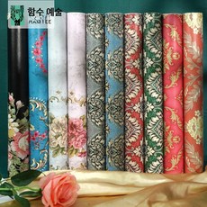 레트로 스타일 3D 입체 벽지 유럽풍 거실 침실 배경 DIY 포인트 무늬 아트 벽화 홈데코, 퍼플 입체 꽃