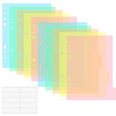 FALI 10PCS A5 분할기 모서리 및 10개 탭 종이 분할기 카테고리 페이지 탭 인덱싱 카드 다이 스탬프 저장, 11pcs/Set, 1 10 A5 colorful Dividers+10 T