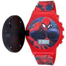 Accutime 아동용 마블 스파이더맨 디지털 쿼츠 시계 레드/블랙 (SPD4483), Red/Black 2