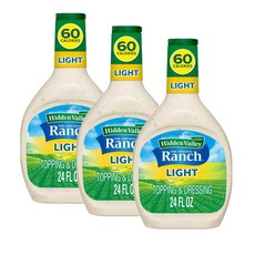 히든벨리 오리지널 랜치 라이트 샐러드 드레싱 앤 토핑 Hidden Valley Original Ranch Light, 3개, 710ml
