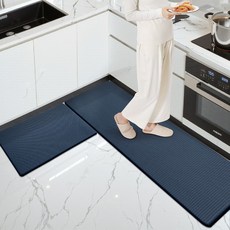 DEXI 쿠션 싱크대 방수 PVC 주방매트 특대형 싱크대발매트 미끄럼방지 두꺼운 10mm 주방 발매트 대형, 블루, 1개