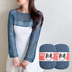 [hrcDIY] 네트 볼레로 뜨개실 여름 코바늘 뜨개가디건 올리오실 (동영상제공), 722 클라우디스카이