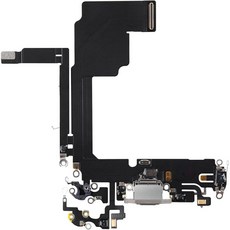 Johncase OEM USB 충전 포트 도크 커넥터 플렉스 케이블 + 마이크 교체 부품 아이폰 15 프로 모든 캐리어와 호환 (화이트), 화이트