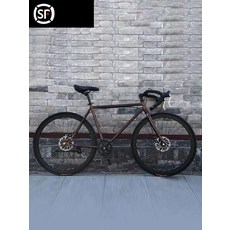 노블린 가벼운 크로몰리 픽시 26인치 하이브리드 화이트블랙 경륜 자전거 클래식, 1개, 1cm, 24인치 40T 듀얼