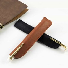 옥이드림 가죽 볼펜 홀더 연필케이스 펜케이스 볼펜선물포장, 블랙