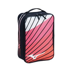 Mizuno 乒冠體育鞋袋 33TMC5030，輕巧耐用，透氣防臭，運動收納好幫手, 1個, 33TMC50303P 黑x桃紅x白, 黑x桃紅x白