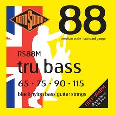 Rotosound RS88M 블랙 나일론 플랫와운드 미디엄 베이스 기타 스트링 (65 75 90 115)_163428, Standard_163428