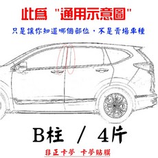 e90 B柱貼膜 中柱貼膜 6片組 進口膜, B柱 / (４片),【限４門】06-11年 E90三系列