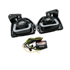 TOTMOX LED 주간 주행등 자동차 12V DC 방수 LED DRL 안개등 방향 지시등 교체 2개 토요타 하이에이스 2014-2018과 호환 (앰버+화이트), TOTMOX LED 주간 주행등, 자동차 12V DC