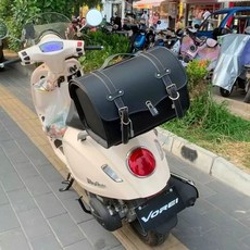 탑박스 블랙 배달통 방수 가방 수납 바이크리어백 클래식, 1, A. 대형 블랙 풀페이스 헬멧 장착 가능