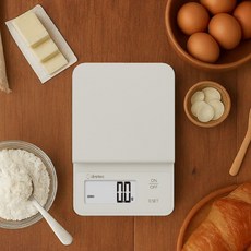드레텍 0.1g 단위 디지털 정밀 주방저울 KS-651, 화이트, 1kg