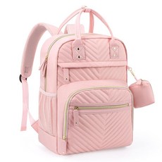 Tuwubi 기저귀 가방 백팩 아기 필수품 다기능 방수 백팩 유모차 스트랩 및 젖꼭지 케이스 포함 라이트 핑크 여행용 백팩, Tuwubi 기저귀 가방 백팩, 아기 필수품, 다기능