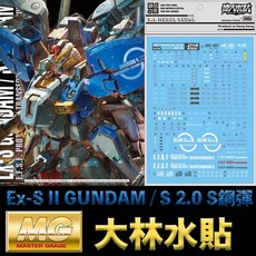 大林水貼 BANDAI MG 1/100 Ex-S II GUNDAM S鋼彈 2.0 兩種型態, 1個