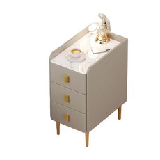 침대옆 틈새 공간 침실 좁은 원목 테이블 선반 다용도 사이드 수납 협탁, 1. 완전한 조립(4피트를 직접 설치해야 함), 1. 투드로화이트(블랙 피트) 높이 50