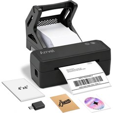 스탠드가 있는 Arvel Bluetooth 열 라벨 프린터 중소기업용 무선 4x6 배송 Android Windows 및 Mac 지원 USPS Amazon Etsy, Black