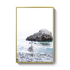 북유럽 해변 풍경 인테리어 액자 거실 장식 그림 모던한 디자인 아트포스터 우드액자 대형사진인화 매력적인 소형액자 현대적인 스타일 액자제작, 골드 프레임 K