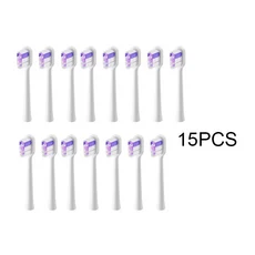 LaiFen LFTB01-P-A-S 음파 전동 칫솔 진공 포장과 호환되는 15개 브러시 헤드, 03 Regular-Purple