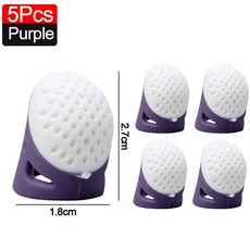 골무 미끄럼 방지 손가락 커버 실리콘 바느질 공중 보호 슬리브 핸드 크로스 도구, 1개, 9. 5Pcs-Purple