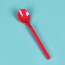 머스코 숟가락 디저트 시리얼 스푼 다용도, 1개, 롱 레드벌크100개
