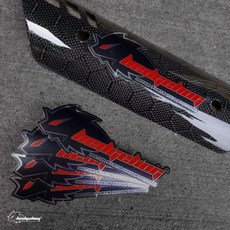 HS1 刺蝟防燙蓋鋁牌 紅色款 最新款刺蝟排氣管周邊系列 防燙傷安全防護, 1個