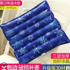 夏季涼墊 冰墊坐墊 注水降溫水墊 嬰兒兒童老人涼感墊 寵物散熱墊, 1個, 45*45深藍雪花 冰晶, 深藍雪花