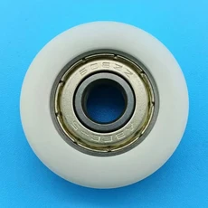 견고한 8*32*12mm 608zz 베어링 POM/나일론 소재 플랫 롤러 풀리 휠 고무로 감싼 제품, 01 하얀색