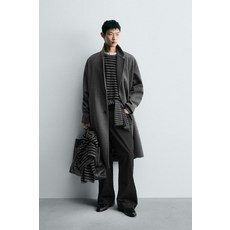 ZARA 릴랙스핏 스트럭처 코트 - 그레이 / 자연 {QHJ}