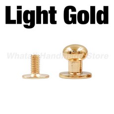 5-10pcs 라운드 볼 헤드 포스트 스터드 황동 단추 시카고 스크류 백 네일 리벳 가죽 가방 공예 하드웨어 DI, Light Gold, 02 Light Gold