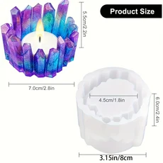 1 크리스탈 클러스터 티 램프 캔들 레진 몰드 DIY 크리스탈 캔들 스탠드 보석 보관함 화분 캔들 용기, 01 mold