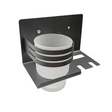 衛生間壁掛牙刷杯架不鏽鋼雅黑免打孔安裝家用漱口杯帶掛鉤牙膏架, 如图, 牙刷架雅黑款-圓單杯
