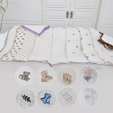 미니치즈샵 유아용 100% 국내산 프리미엄 순면 모달 3중 거즈블랭킷, 무지누빔패드