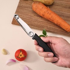 윈터커넥트 2in1 스테인리스 스프링 과일 껍질 제거 필러 조절식 멀티 슬라이서, 1개, 블랙