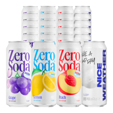 클룹 제로소다 500ml 24개입 세트 (포도+레몬+복숭아+소다)