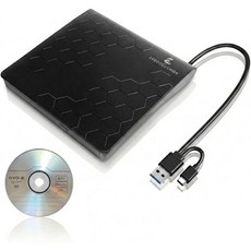 외장 DVD 드라이브 USB 3.2 1세대 슬림 휴대용 CD/DVD 버너 노트북 데스크탑용 고속 광학 라이터 Windows/MacBook용 플러그 앤 플레이 미디어 플레이어