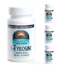 SOURCE NATURALS L-酪胺酸 500mg 錠, 200顆, 4個