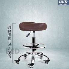 美容院專用凳子 旋轉升降高腳椅 理髮椅 美甲椅 廚房收銀前臺加高款靠背升降轉椅滑輪理髮師凳子, 【靜音鎖定輪】新棕色無靠背+腳踏 50-, 1個