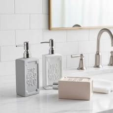 주방 세제용기 욕실 주방 디스펜서 리필 소분통 물비누 세제통 410ml, 화이트