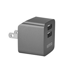 GOOD LIFE 品好生活 折疊式雙孔USB充電器, 1個, 灰色