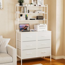 ONESOWON 다용도 6단 패브릭 서랍장800 사무용 책상 서랍장 선반형, 6개, 화이트